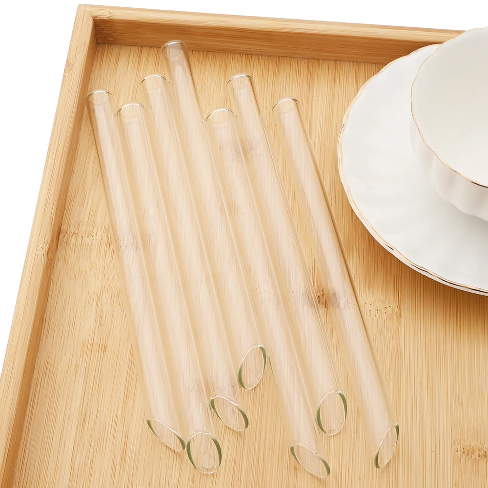 Glass Straw Set 10/20Pcs 8/12/14mm High Borosilicate Reusable