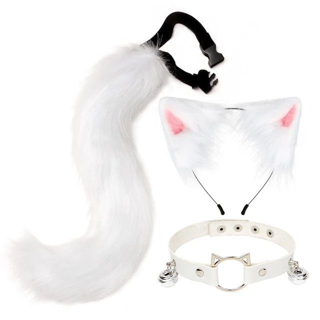 Add cuteness to your Halloween outfit with Fluffy Animal Ears Headband and Tail Set