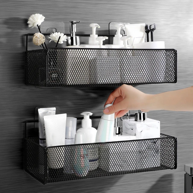 Shelves Shampoo Black Bathroom  Shower Corner Shelves Kitchens - Wood Black  Bathroom - Aliexpress