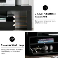 EBELLO 63-Inch Storage TV Cabinet TV Support Shelf Storage Cabinet with Multi-Color Lighting Strips 2