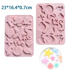 Silicone Fish Dolphin Cake Mold Seahorse Shell Mould Starfish Sea Turtle Cake Border Fondant for Kitchen Baking Decoration Molds