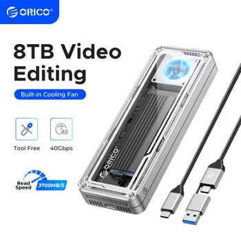 ORICO 40Gbps USB4 M.2 SSD Enclosure 8TB with with Cooling Fan