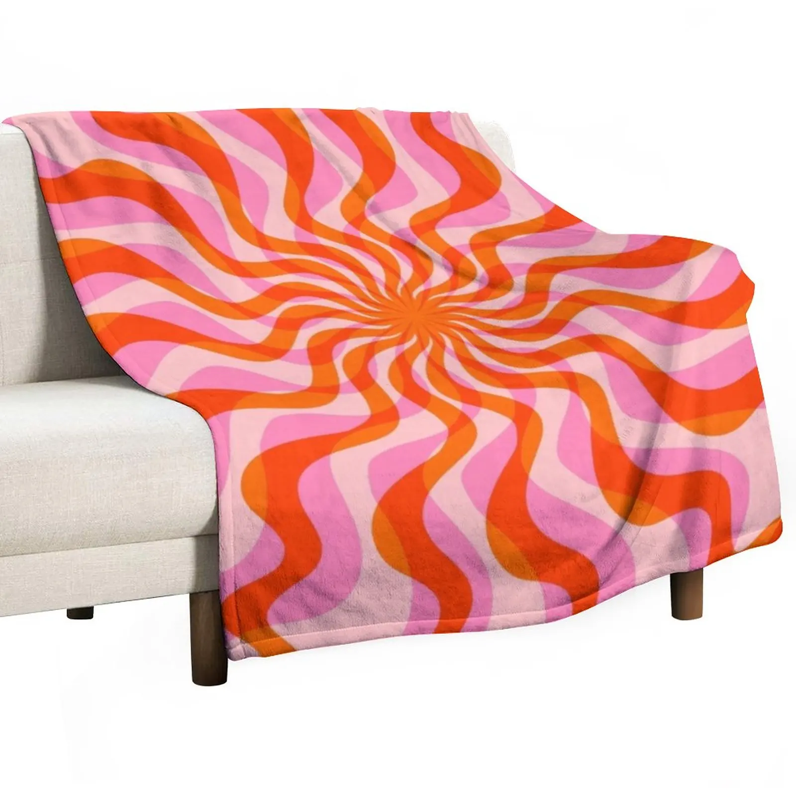 

Swirl 70s Retro Abstract Pink and Orange Throw Blanket Kid'S Blanket Decorative Blankets wednesday