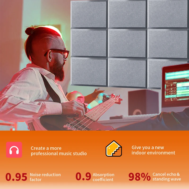 Soundproofing Acoustic Panel Decor Acoustic Absorption Panel Home Studio Insulation Sound-absorbing Panels 6 Pcs