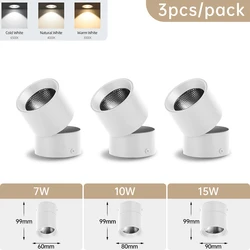 3 - Color LED Foldable Downlight - Neutral White 4000K (3 pieces White)