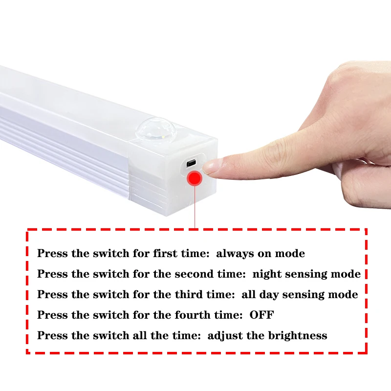 Motion Sensor Light,LED Light,LED Cabinet Light PIR Motion Sensor LED Cabinet Bar Light USB Rechargeable Wireless Portable Induction Lamp Bedroom Decor Detector Night