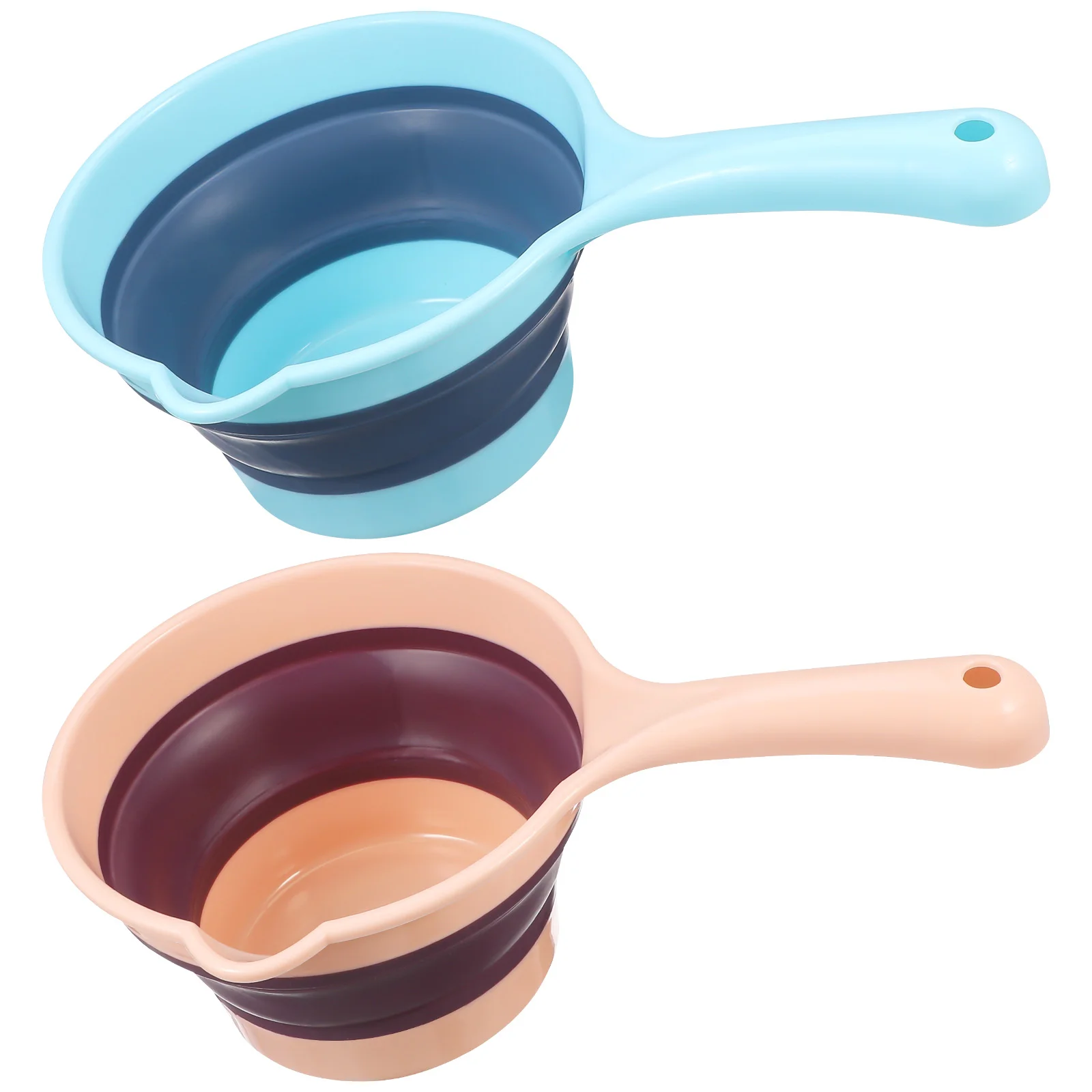 2 Pcs Folding Water Scoop Plastic Ladle Small Foldable Dipper Collapsible Spoons Cooking Long Handle Scooper