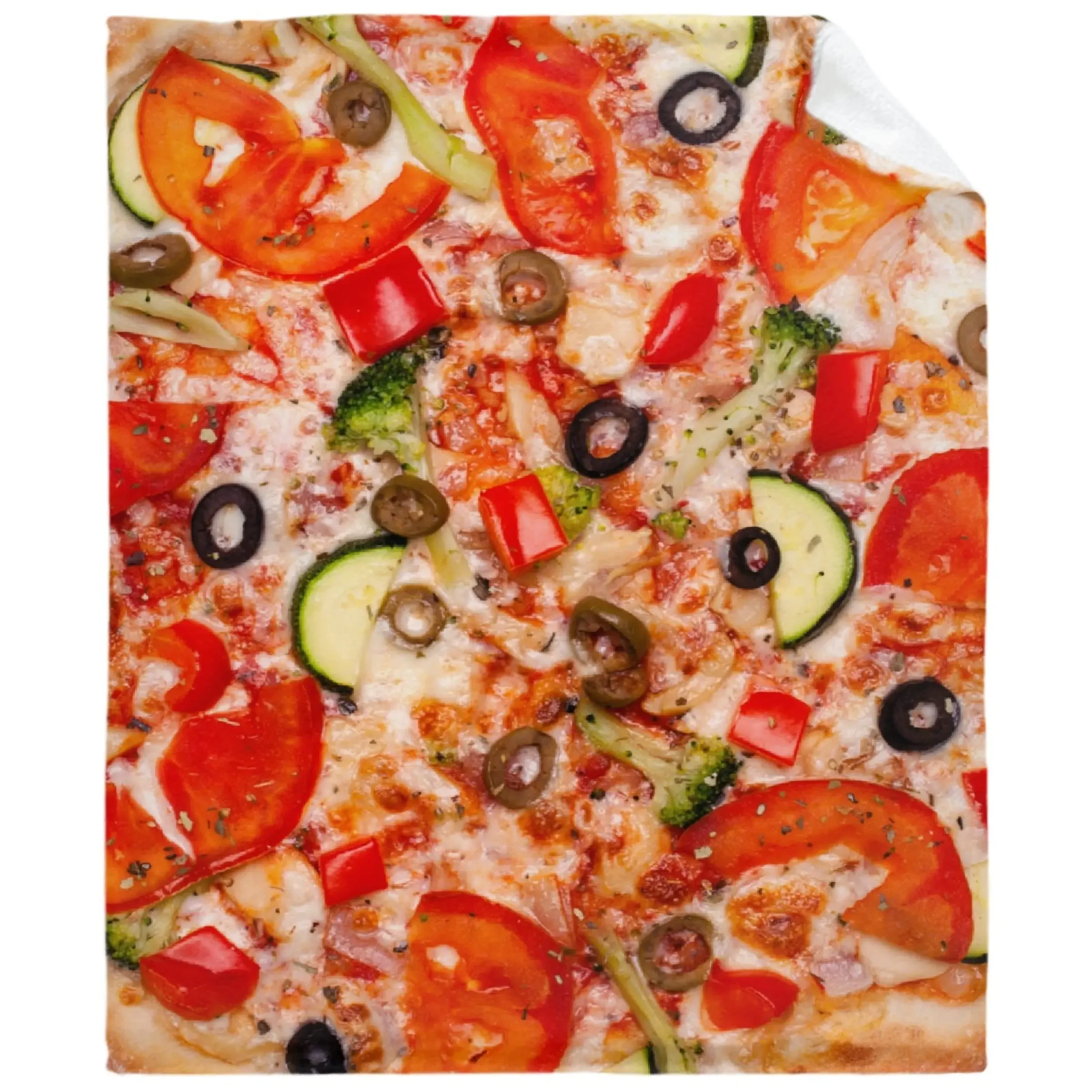 thumbnail image 1 of Manta de franela ligera, súper suave y acogedora con temática de comida de pizza, tamaño pequeño para sala de estar, sofá, tamaño king y queen, 1 of 5