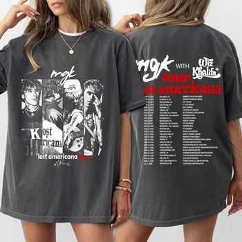 MGK Lost Americana Tour T-Shirt 90s Grunge Graphic Tee Front Back Tour Dates Shirt Rock Concert Merch Gift 1