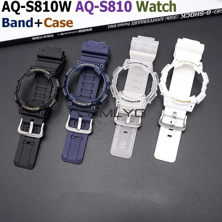 2 In1 Refit Silicone Wrist Band For Casio G-Shock AQ-S810W AQ-S810 watch Bracelet Strap for g-shock Case Protective Cover Frame