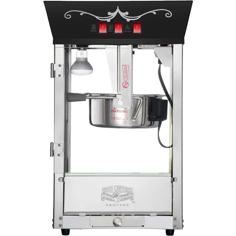 Matinee Popcorn Machine - 8oz Popper with Stainless-Steel Kettle, Reject Kernel Tray, Warming Light, and Accessories by Great 6