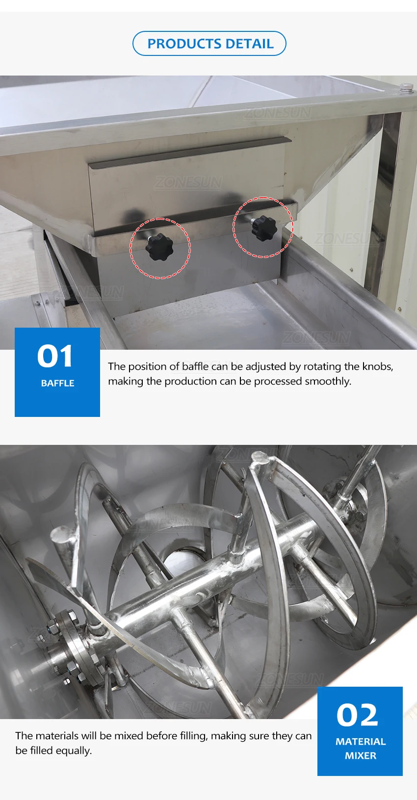 ZONESUN ZS-FAL180X6 Automatic Powder Mixing Feeding Filling Sealing Production Line