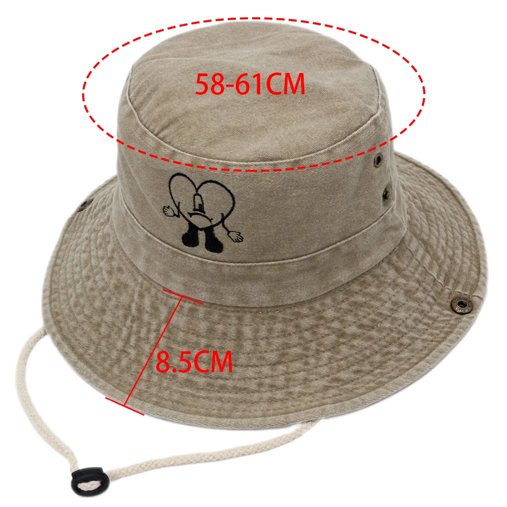 Cotton Embroidered Bad Bunny Fisherman Hats UN VERANO SIN TI Bucket Hat  Woman Summer Foldable Sun Hat Man Beach Hat