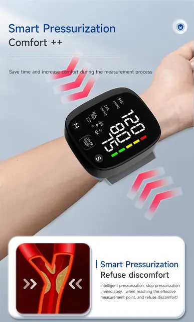 Yongrow New LED Wrist Blood Pressure Monitor Rechargeable English/Russian  Voice Broadcast Sphygmomanometer Tonometer BP Monitor - AliExpress