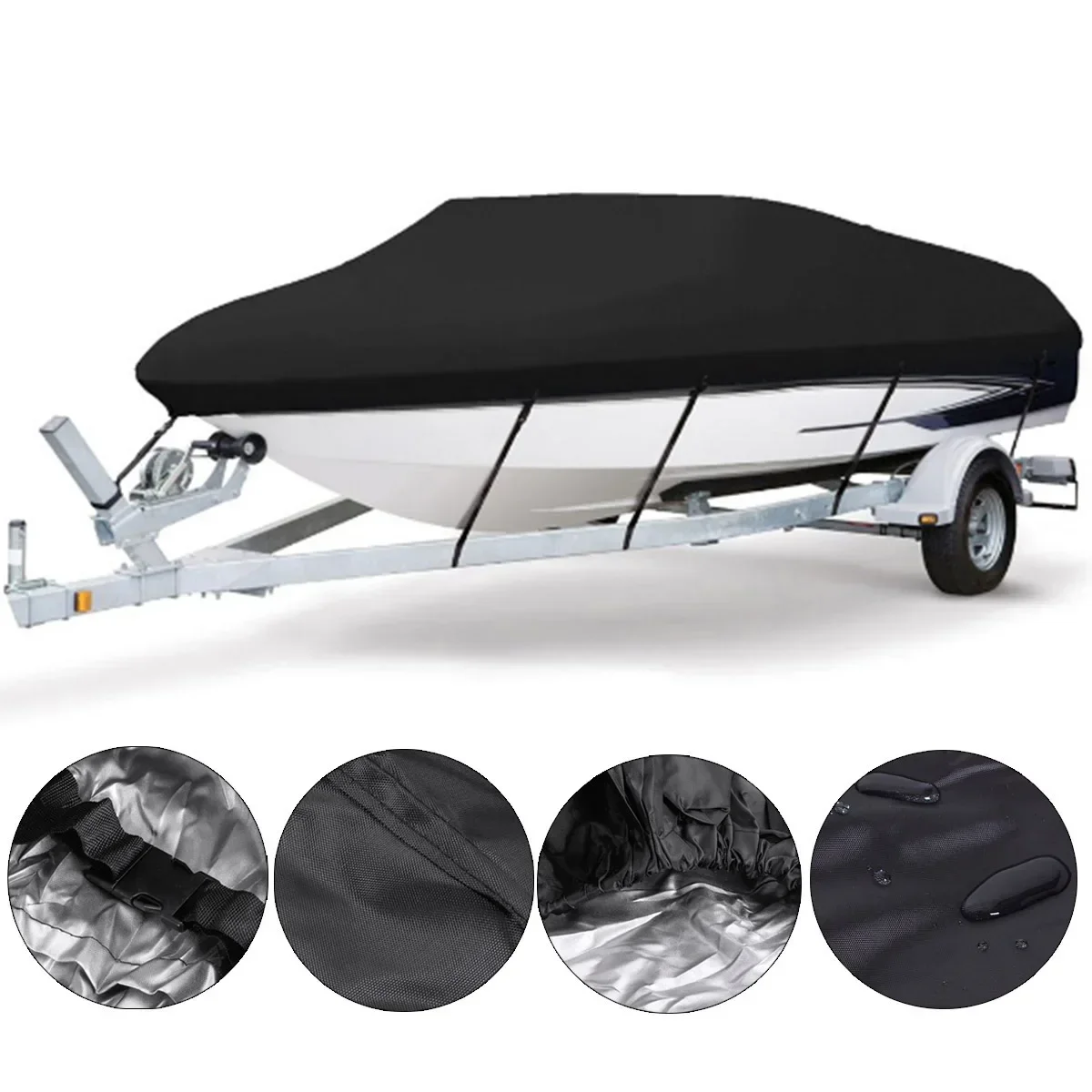 

Waterproof 210D 11-13/14-16/17-19/20-22ft barco Boat Cover Anti-UV Heavy Duty Marine Trailerable Canvas Boat Accessories