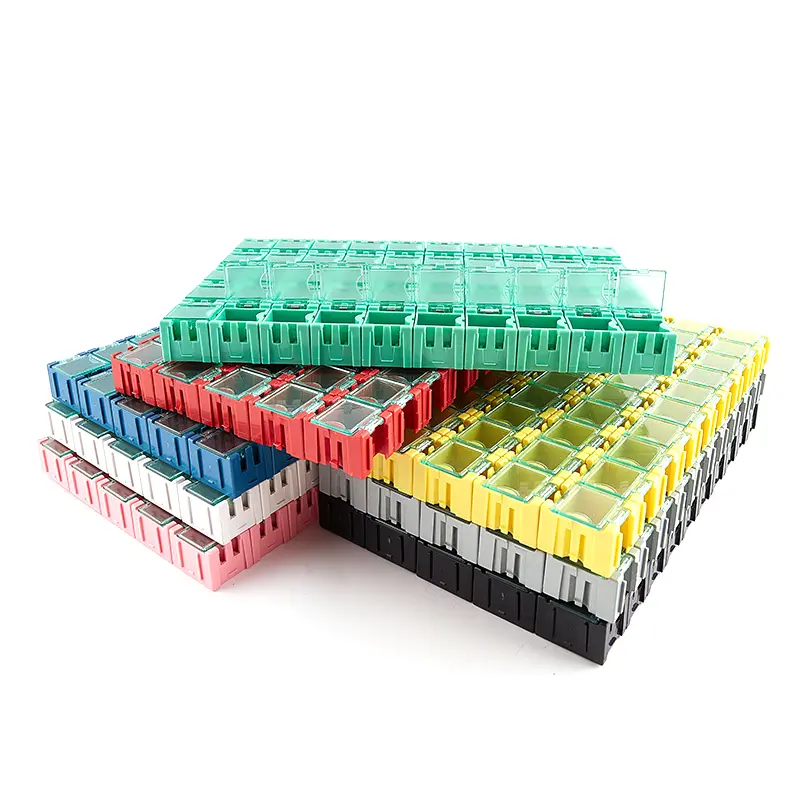 50Pcs/Set SMD SMT Electronic Component Container Mini Storage Boxes kit image 2