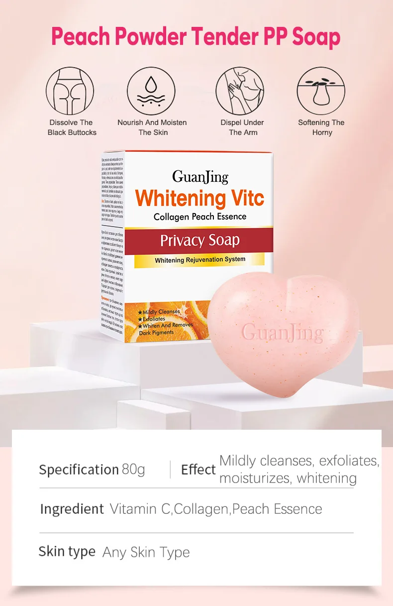 80g Lady Rapid Skin Bleaching Cream Soap Armpits Underarm /Groin Knees Whitening Peach Scented