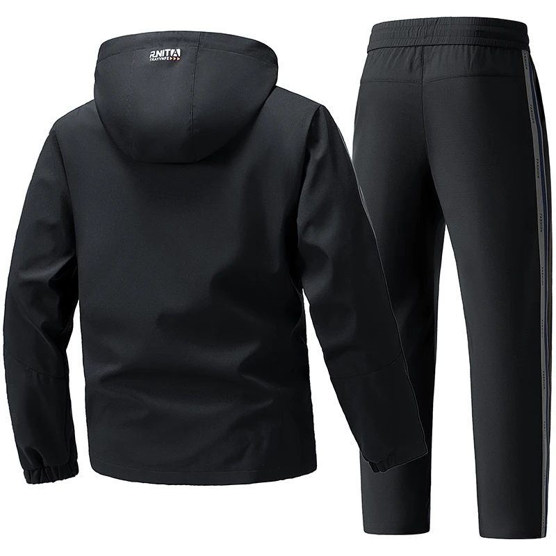 CHRLCK Men's Running Sportswear Suits Breathable Reflective Clothes Sports Joggers Training Gym Fitness Tracksuit Sets Men 2