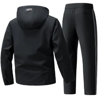 CHRLCK Men's Running Sportswear Suits Breathable Reflective Clothes Sports Joggers Training Gym Fitness Tracksuit Sets Men 2