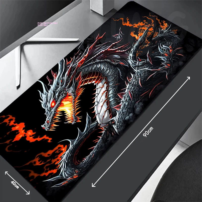 

Mouse Pad Chinese Dragon Large Gamer Mousepad Keyboard Mat XXXL Mouse Mats 31.4x11.8in Natural Rubber Desk Pad Design Desk Rug