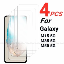Premium Tempered Glass Screen Protector (2/4 - Pack) with Full Adhesive Coverage for 4PCS Tempered Glass (For Galaxy M55 5G)