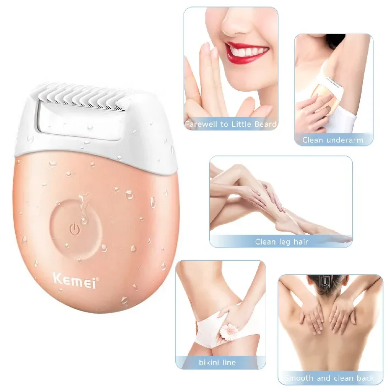 USB Charging Waterproof Body Razor Epilator Kemei Km-3213 Mini Design Fast Filling Without Skin Damage Body Hair Remover