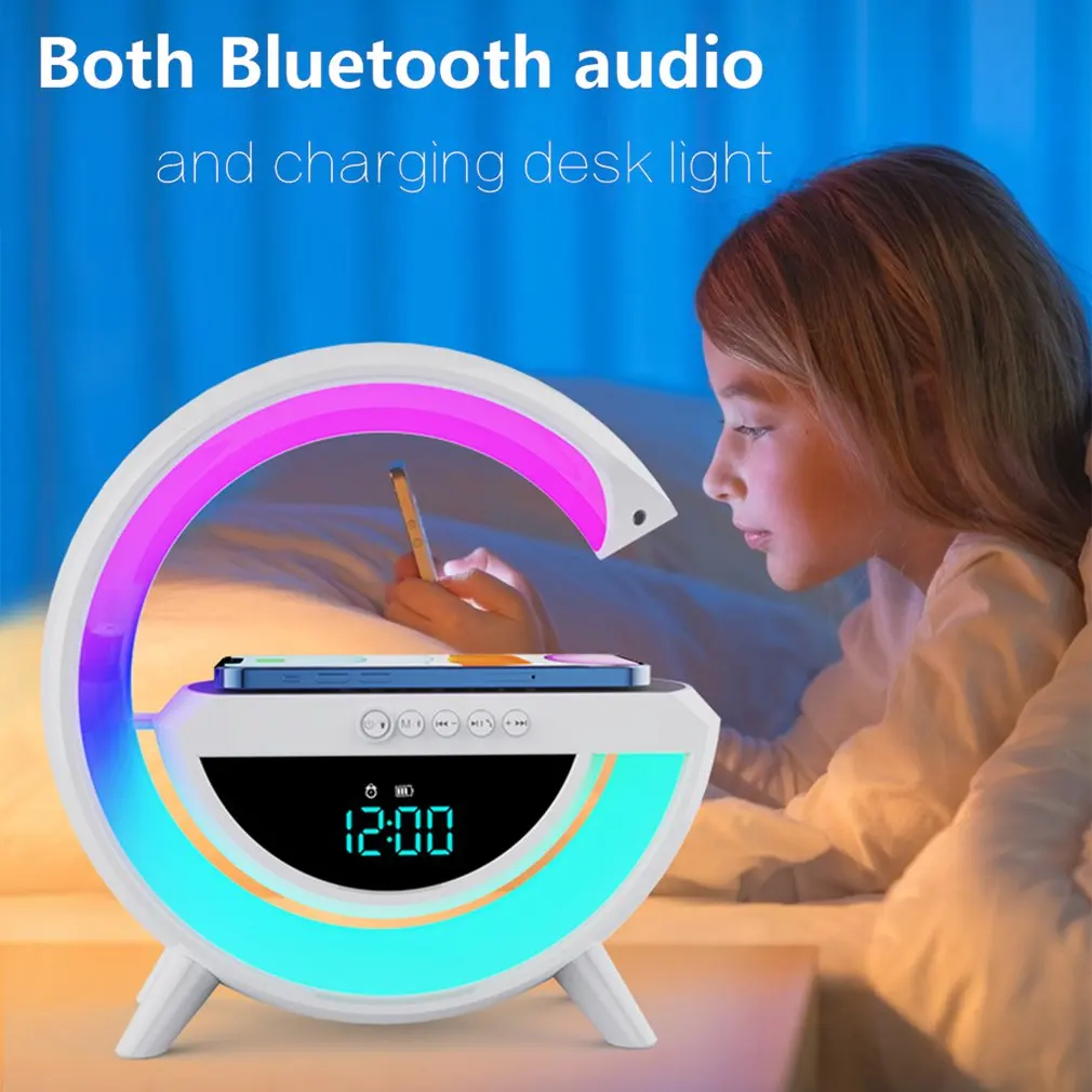 SpeedX BT-3401 RGB LED Bluetooth Speaker with Wireless Phone Charger and LED lights 13 S8288e62d256f43d59a0faee84210e725R