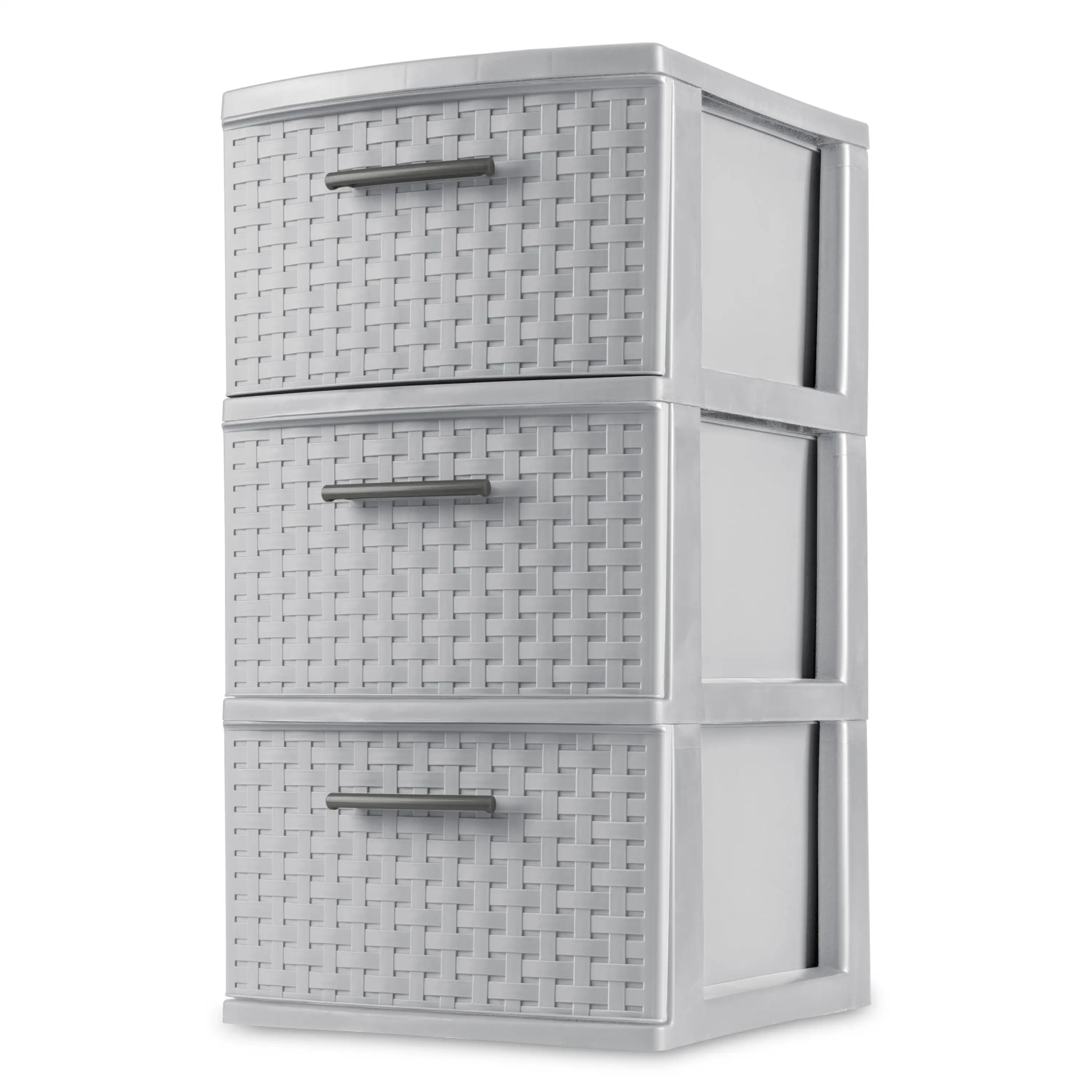 

3 Drawer Weave Tower Plastic, Cement Home Organization and Storage