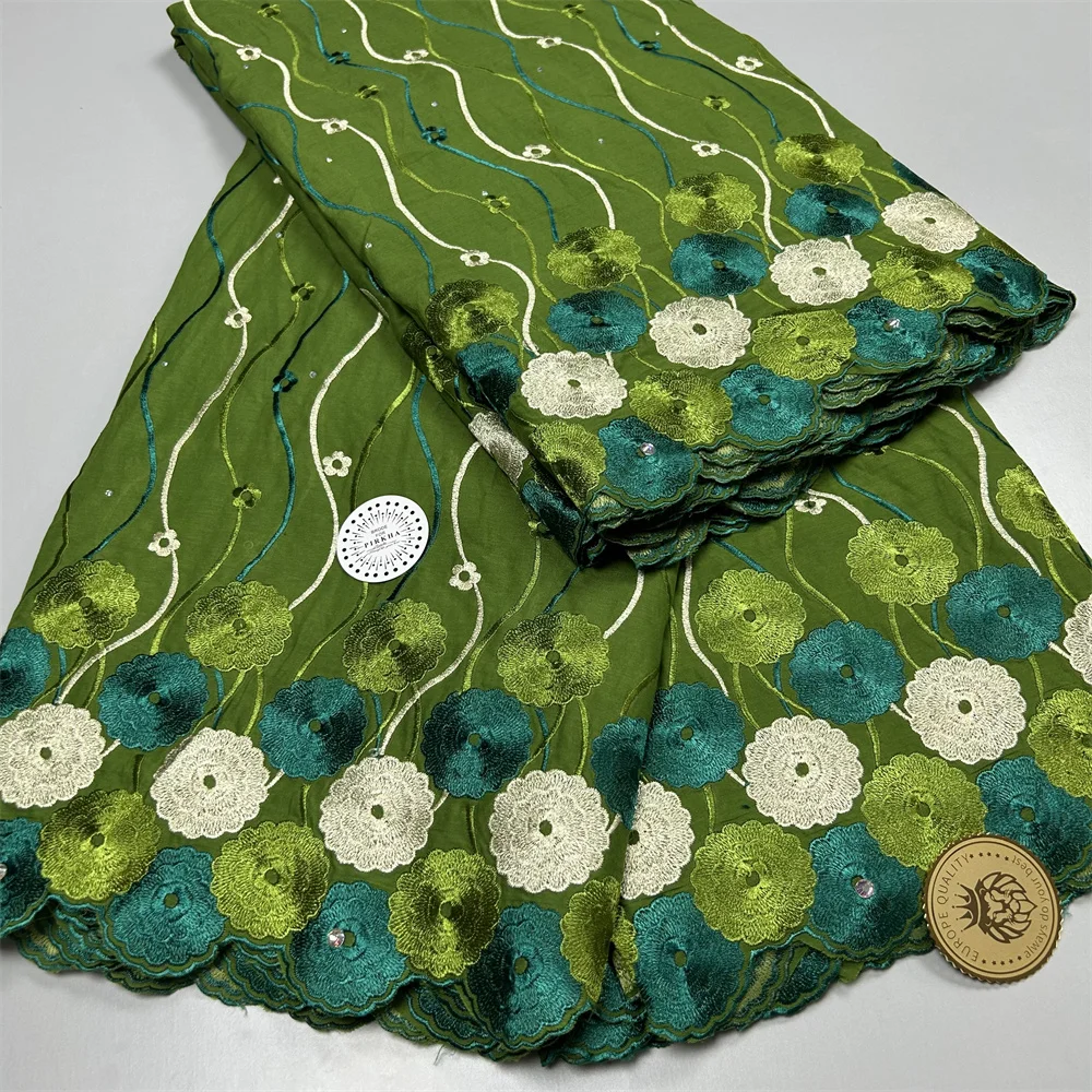 African Cotton Lace Fabric Design with Stones Swiss Voile Lace In Switzerland Nigerian Lafaya For Women Wedding lace fabric chiffon lace fabric