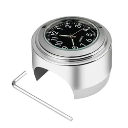 Luminous Dial Motorcycle Handlebar Clock and Thermometer, 22 - 25mm Mount (Clock Black)
