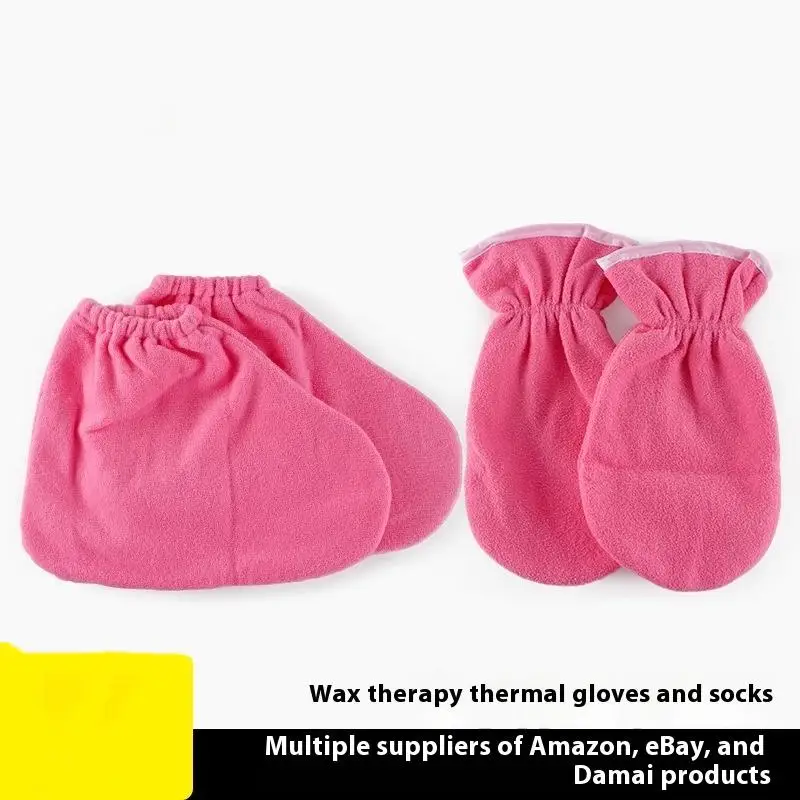 1 Pair Insulation Care Gloves Flannel Elastic Opening Nail Protection Hand Therapy Paraffin Wax Mitts Reusable Warmers For Women