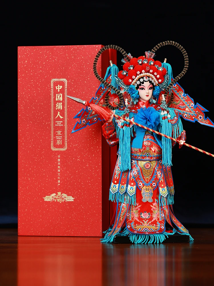 

31cm New Chinese Style Peking Opera Silk Figure Mu Guiying Figurine With Chinese Characteristics As A Gift For Foreigners Entran