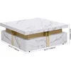 Modern coffee table for living room and office (white), modern square design, marble pattern, storage space, coffee table 2
