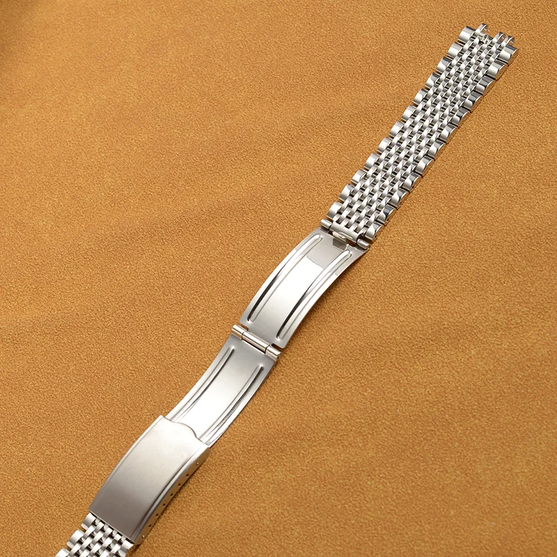New 18mm 19mm 20mm Bead of Rice Solid Stainless Steel Watch Strap Bracelet For Fit Omega