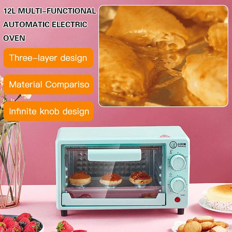 Alianza suizo Collar Mini horno eléctrico de 12L, tostadora, máquina para hornear pasteles,  huevos fritos, tortilla, sartén, temporizador, fabricante de desayuno| | -  AliExpress