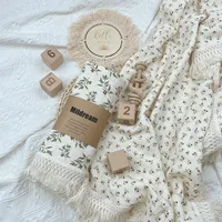 Floral Print Baby Muslin Blanket Newborn Babies Accessories Cotton Swaddle Wrap Soft Diapers for New Born Bed Cover Quilt Manta