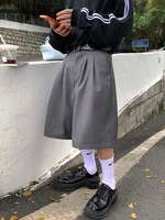 Mauroicardi Spring Summer Loose Casual Soft Grey Pleated Shorts for Men with High Waist Short Straight Pants Korean Clothes 2024 - Image 3
