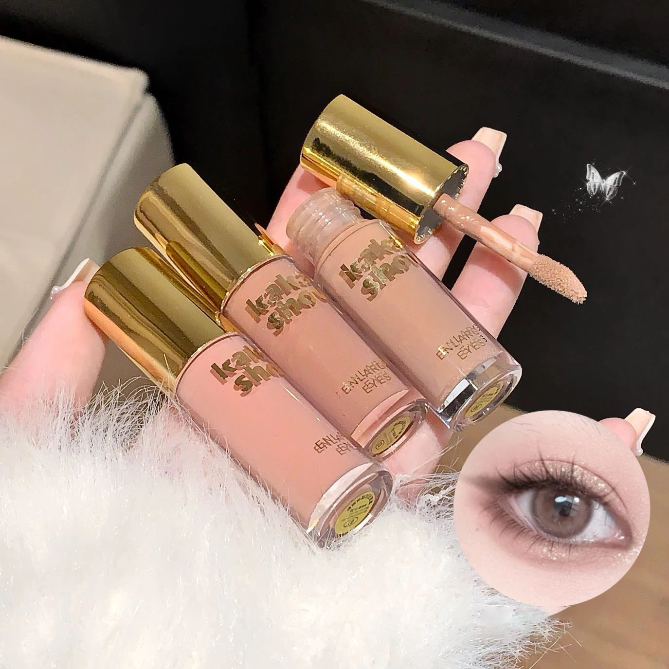 Kakashow Mist Eyeshadow Liquid Matte Pearlescent Shimmer Brightens Earth-colored Liquid Eyeshadow Complete Eyemakeup in 3 Min
