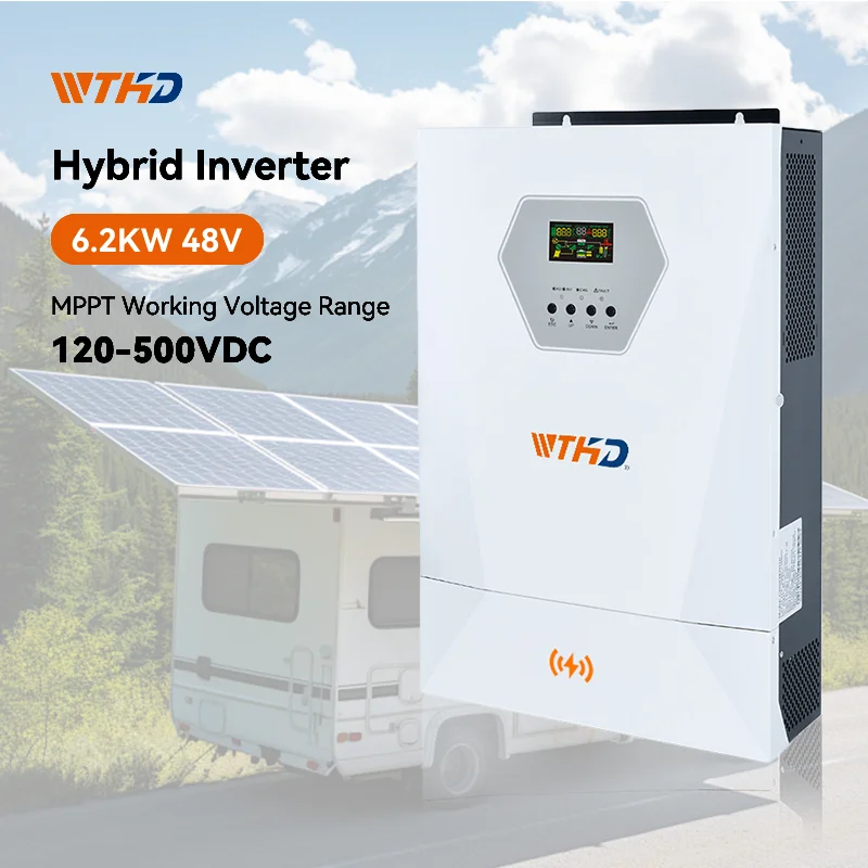 6kw 6kva Off Grid Pure Sine Wave Battery Voltage 48v 6.2kw Hybrid Solar ...