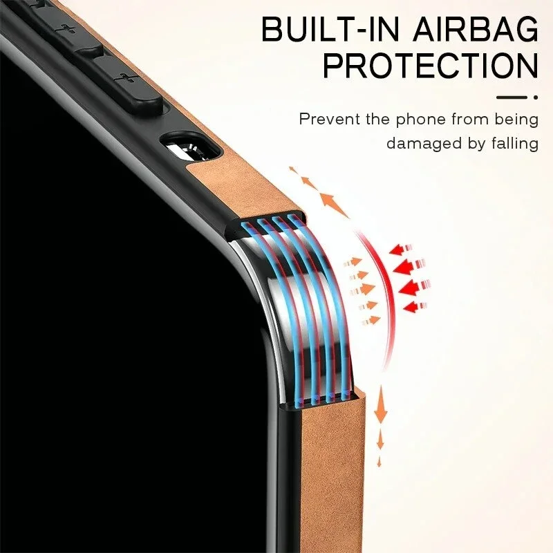 Luxury Matte Vintage Tumbled Leather Soft Phone Case - Suede Shockproof Back Cover