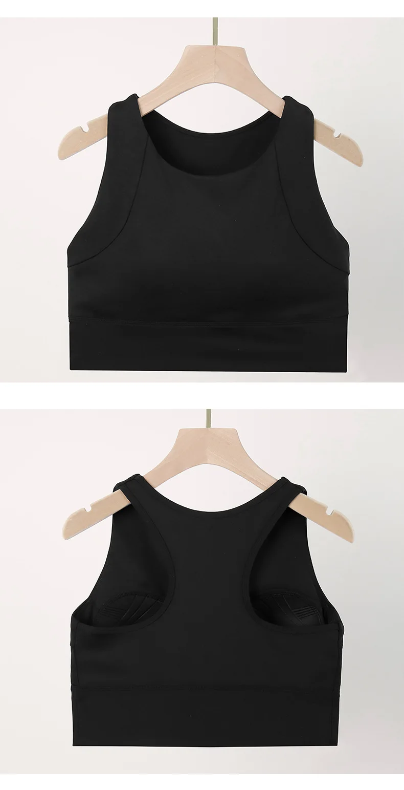 Hohe Festigkeit Anti-shock Sport Crop Tops Frauen Integrierte Pads Yoga Weste High Impact Fitness Lauf Gym Bhs – Detail 8