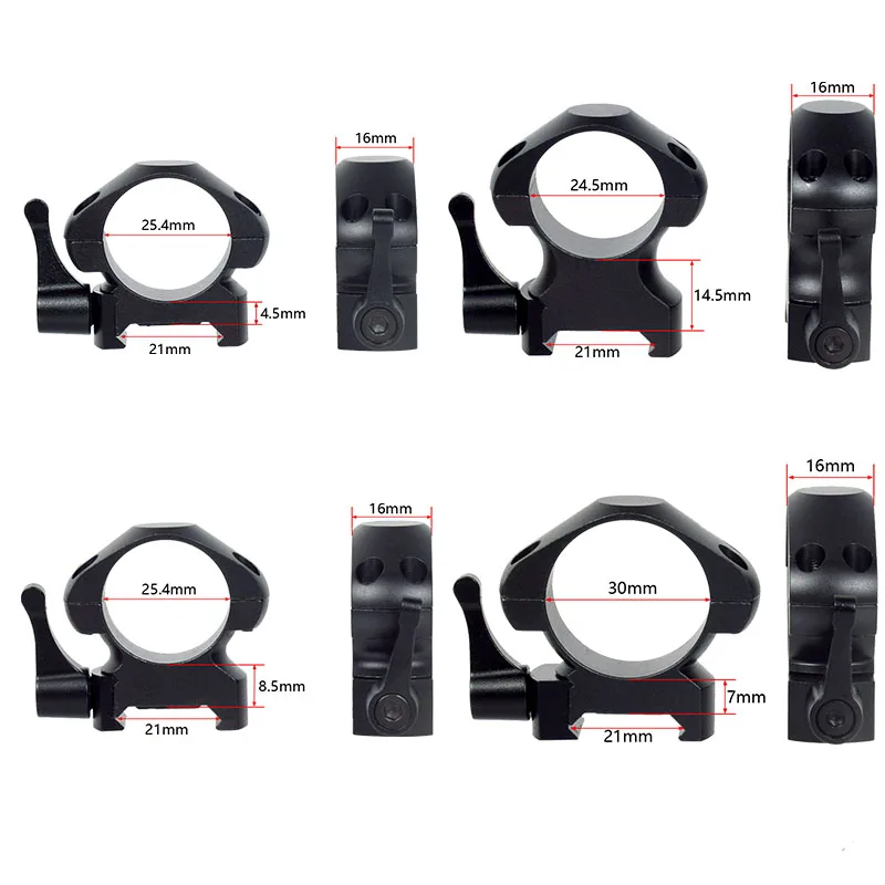 Voctor Optics 30mm Diameter Mount Ring Fit on 21mm Rails Scope Mount