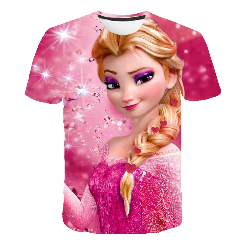 New Summer Frozen 2 T Anna Meisje 3D Digital Printing Kleding Frozen Snow Queen Anna Elsa Cartoon Print Shirts| | - AliExpress