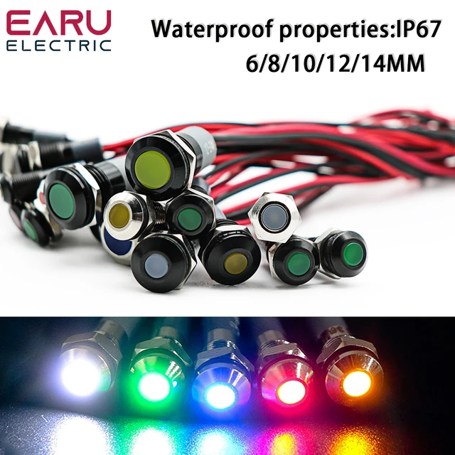 Voyant LED, lampe de signalisation, 6V, 12V, 24V, 220V, 6mm - AliExpress