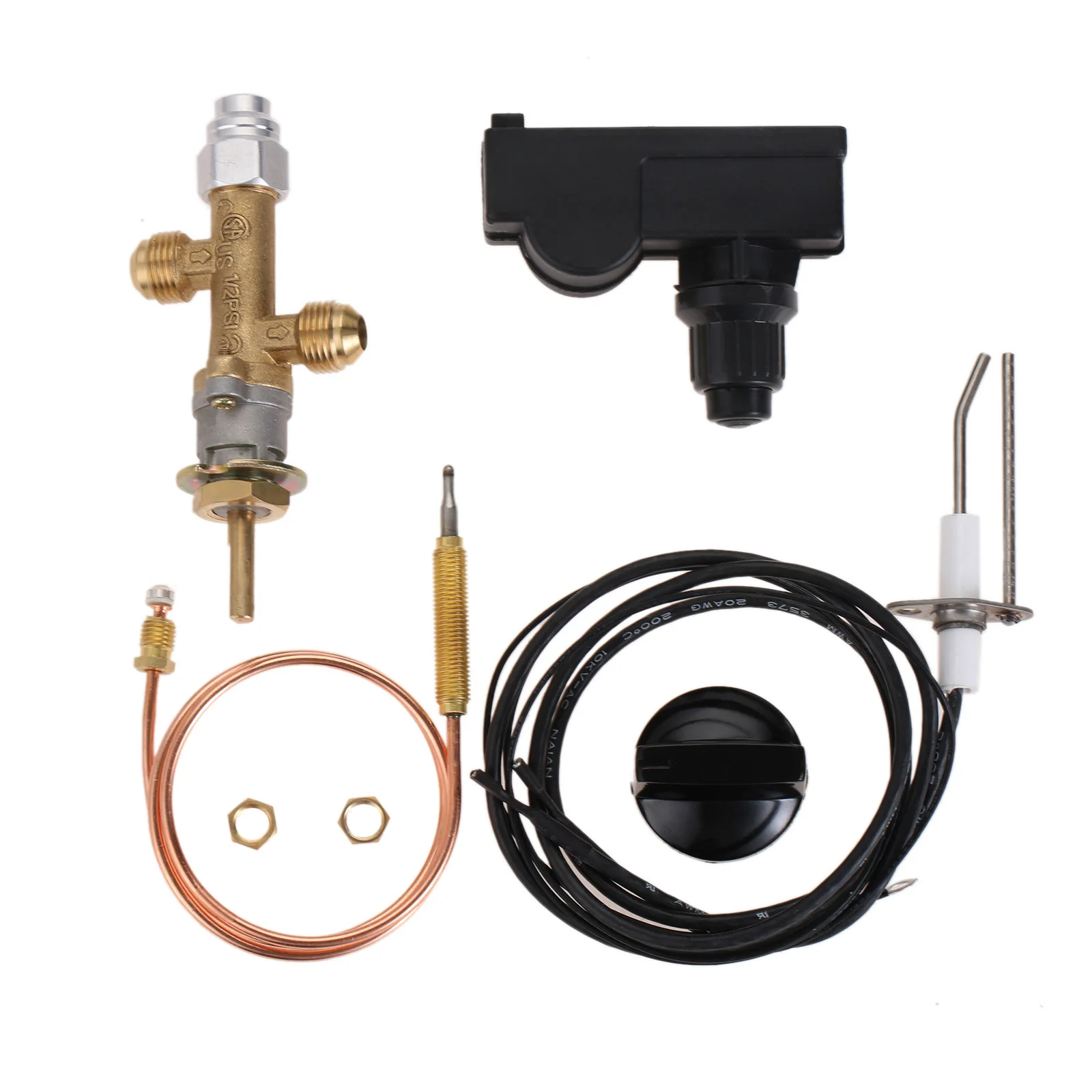 7pcs/kit Flame Failure Safety Control Valve fit Low Pressure LPG Propane Gas Fireplace Fire Pit Igniter Assembly Grill Heater safety valve switch