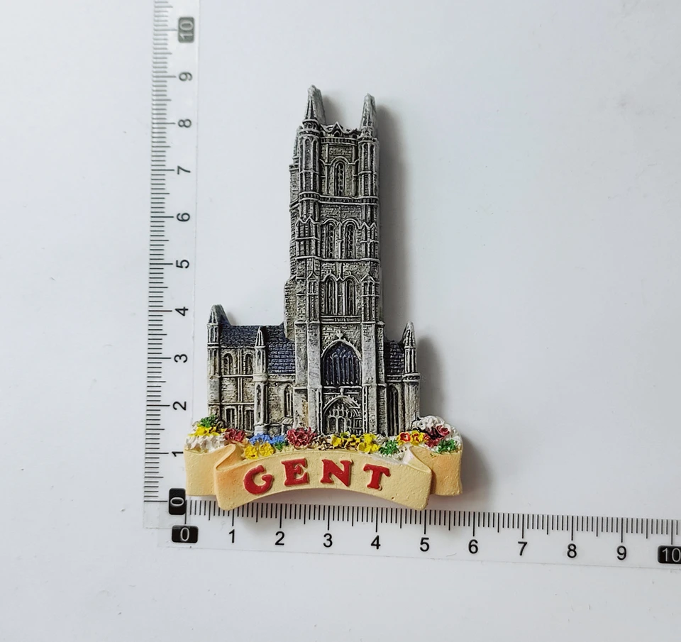 Calamita da frigorifero 3D Belgio, souvenir in vetro di cristallo