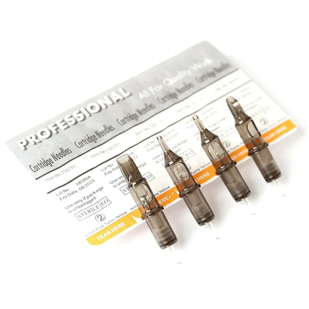 10pcs 0.35MM  Disposable Semi Permanent Makeup Tattoo Cartridge Needle Eyebrow Tattoo Pen Machine Supplies M1 RS RL RM Brown New 5