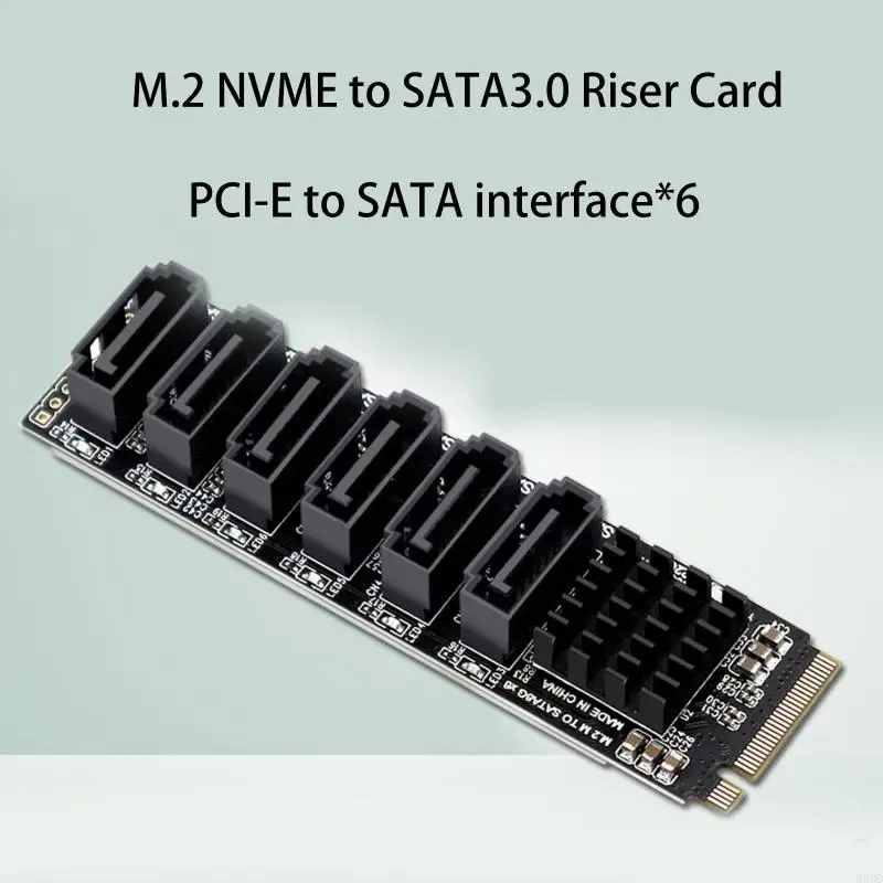 85DD for M.2 to Sata3.0 Adapter Card Converter Card with 6 Sata3.0 Ports ASM1166 Chip