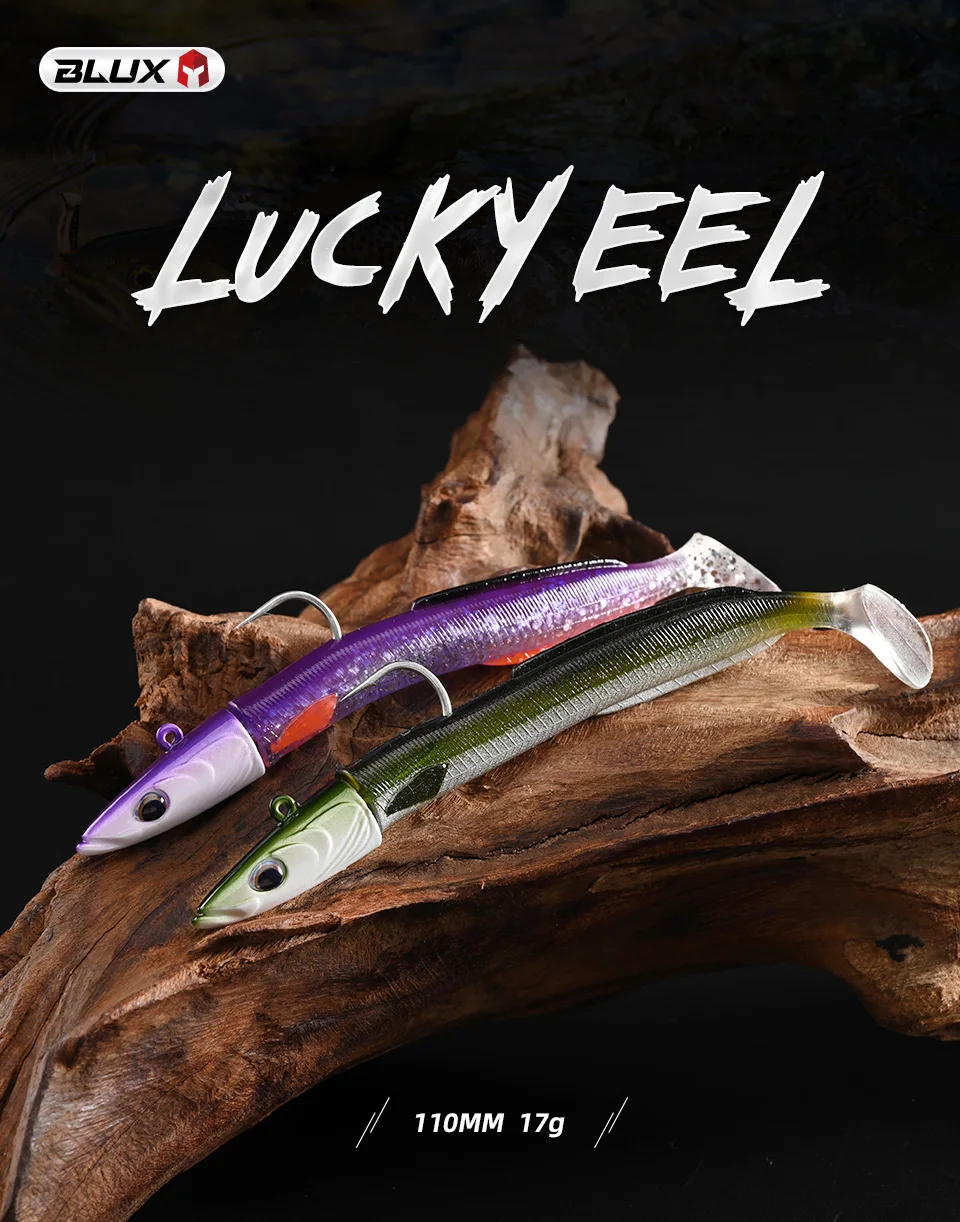 BLUX Happy Sandeel 11 cm 17 g weicher lebender Aal-Angelköder, Paddelschwanz, Jigkopfhaken, Vinyls, Vibration, künstlicher Köder, Salzwasser-Ausrüstung – Detail 1