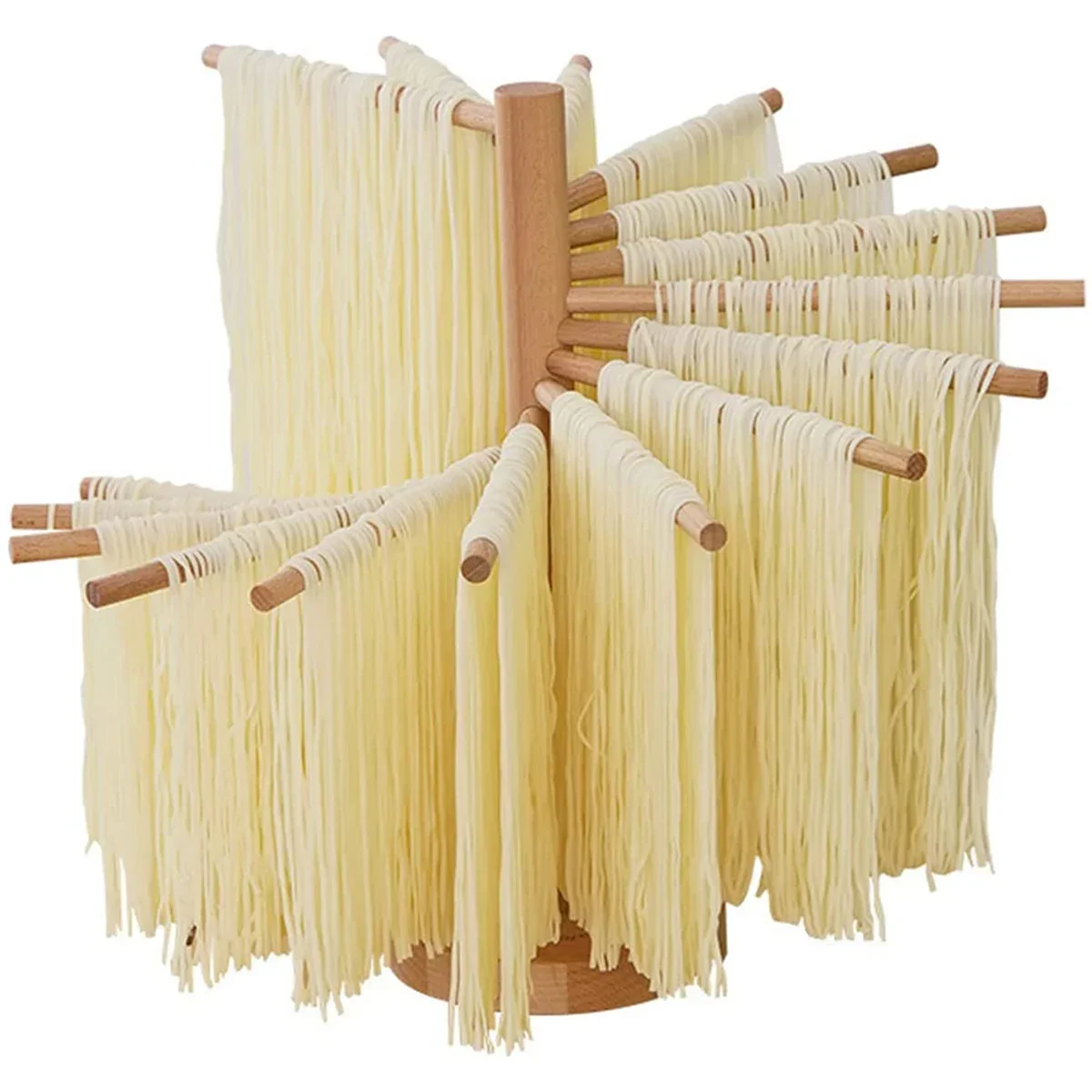 Collapsible Pasta Drying Rack Wooden Spaghetti Stand Dryer with 16 Suspension Rods Homemade Fresh Noodle Hanger Easy Storage pasta drying rack pasta rack